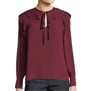 Tory Burch silk rufffle blouse woman’s size 2
